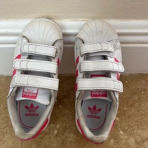 Adidas Superstar white with Pink Stripe